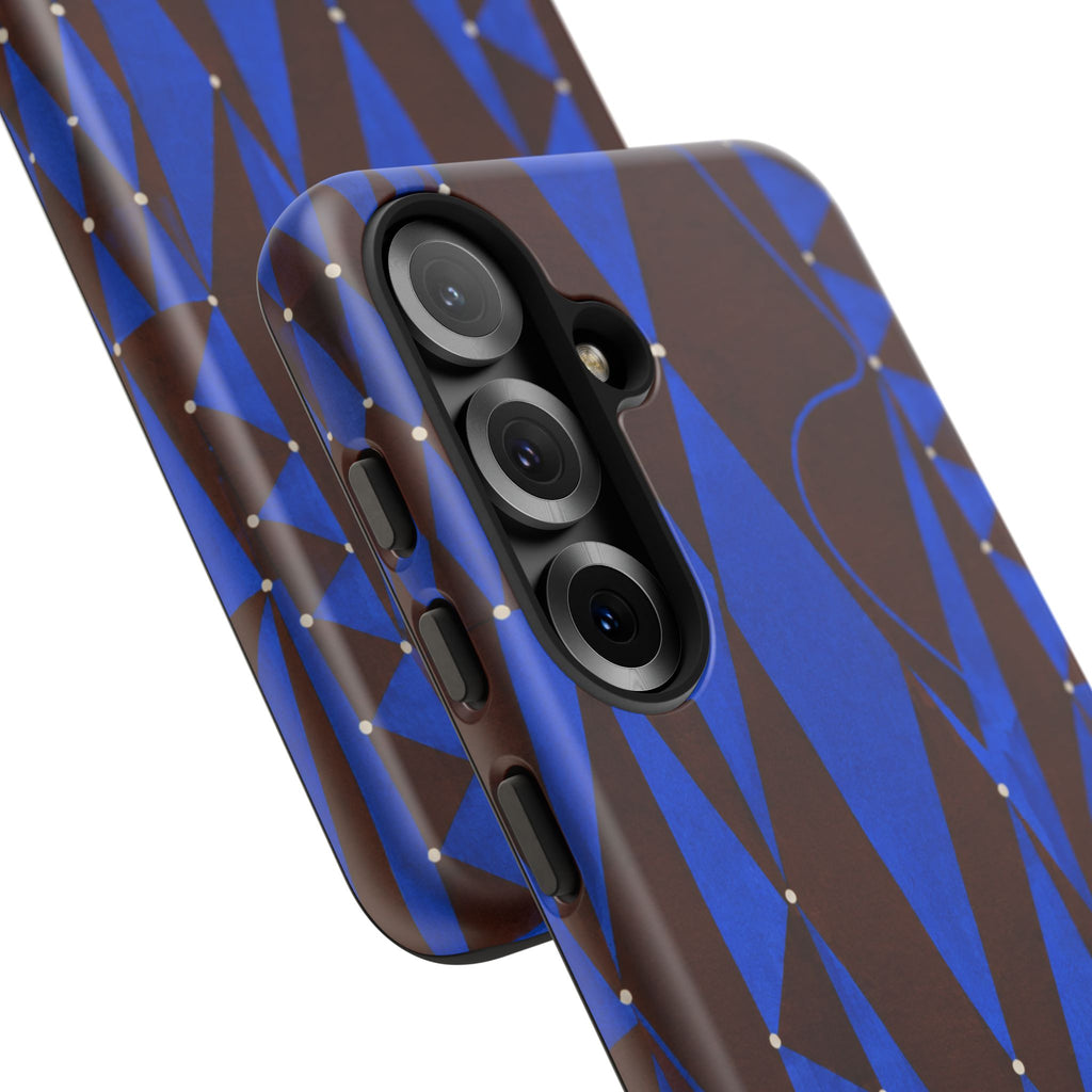 Geometric Blue Diamond Tough Phone Case