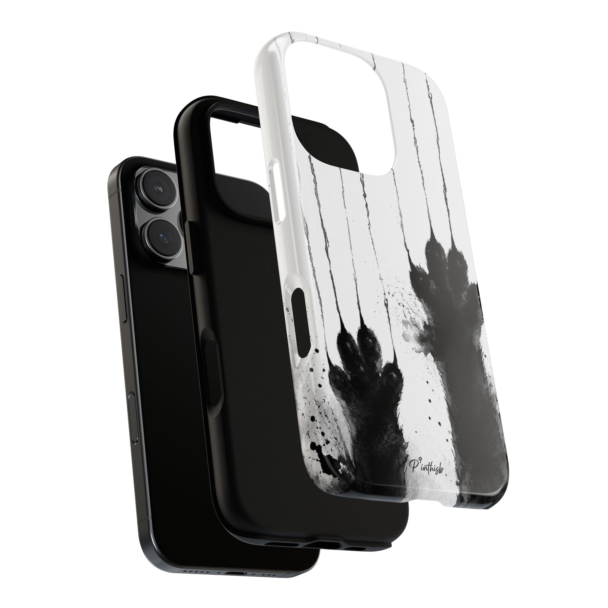 Black Ink Paw Print Tough Case
