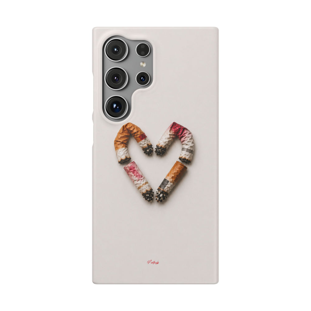 Cigarette Butts Heart Snap Case