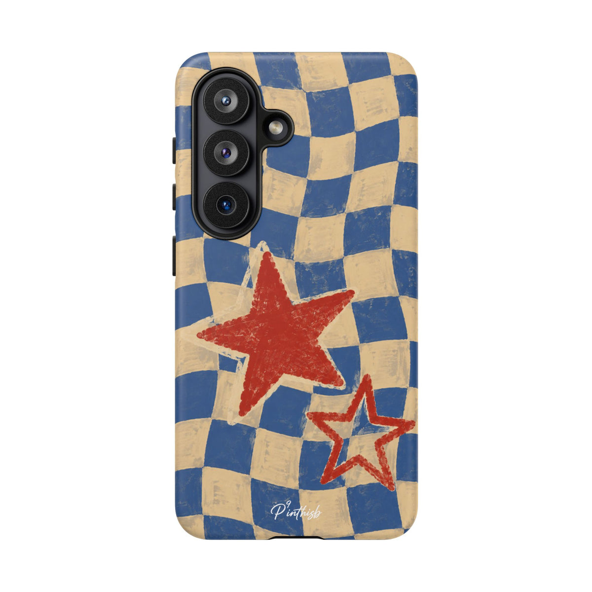 Blue & Cream Retro Star Phone Case