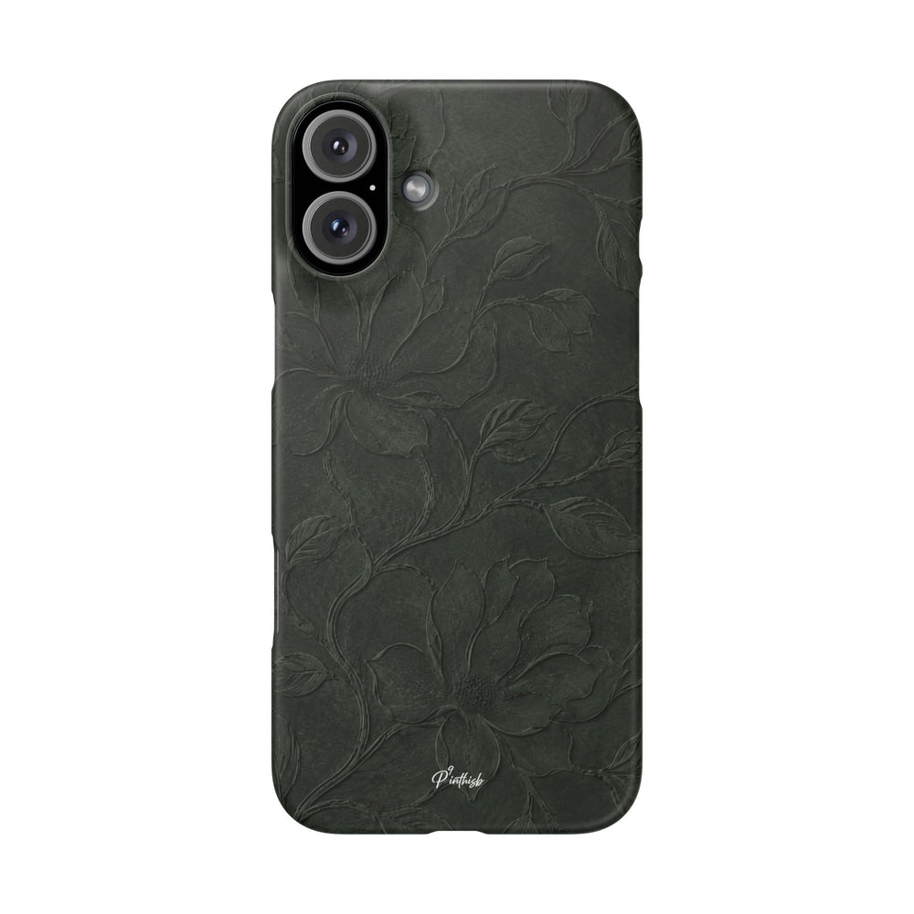 Dark Olive Floral Texture Snap Case
