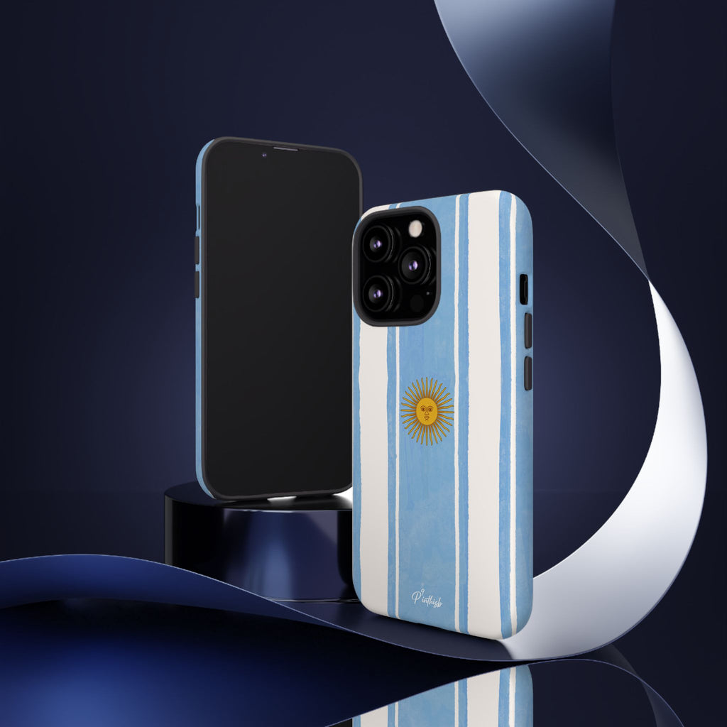 Argentina Flag Tough Phone Case – Blue White Striped Sun Protector
