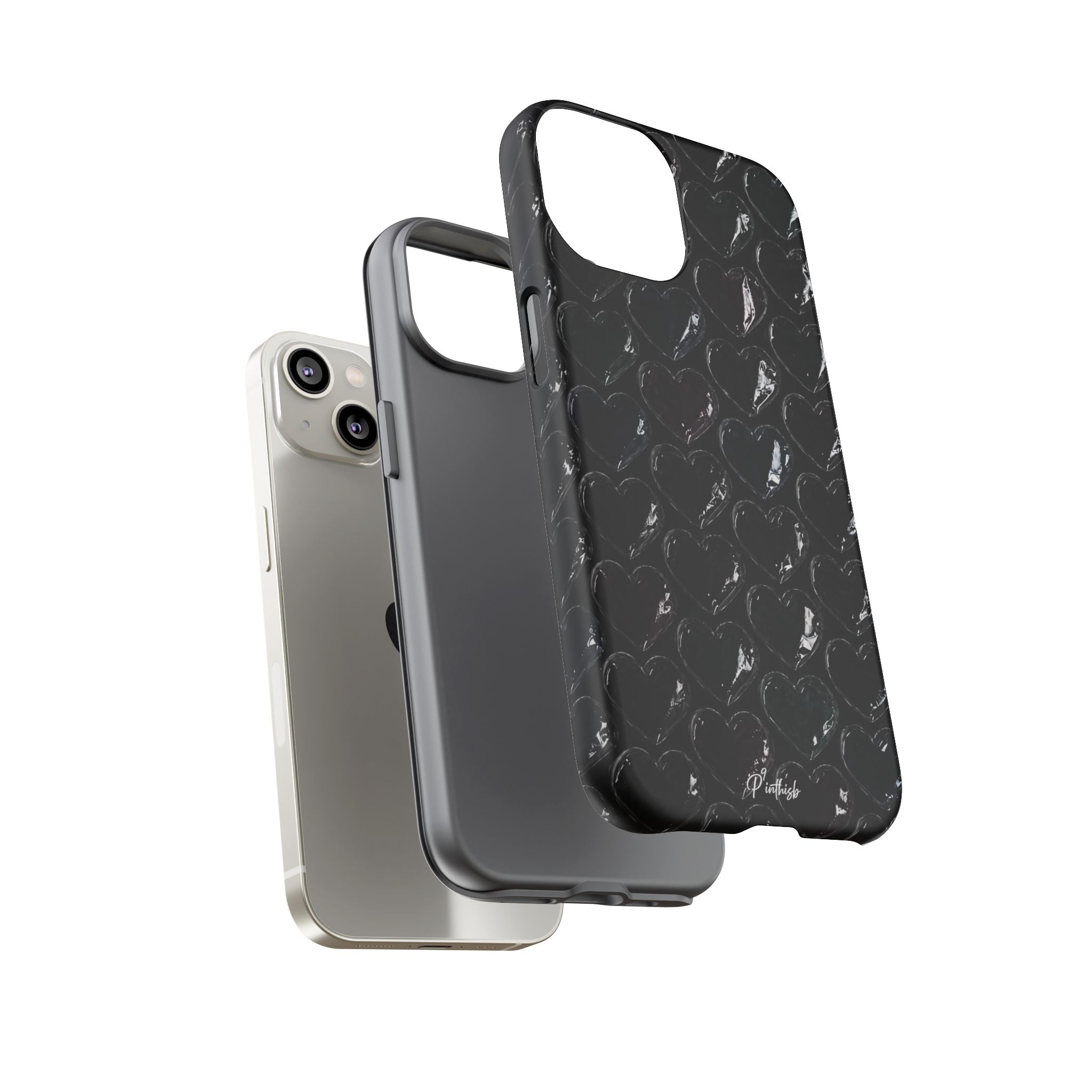 Black Pop Hearts Tough Case