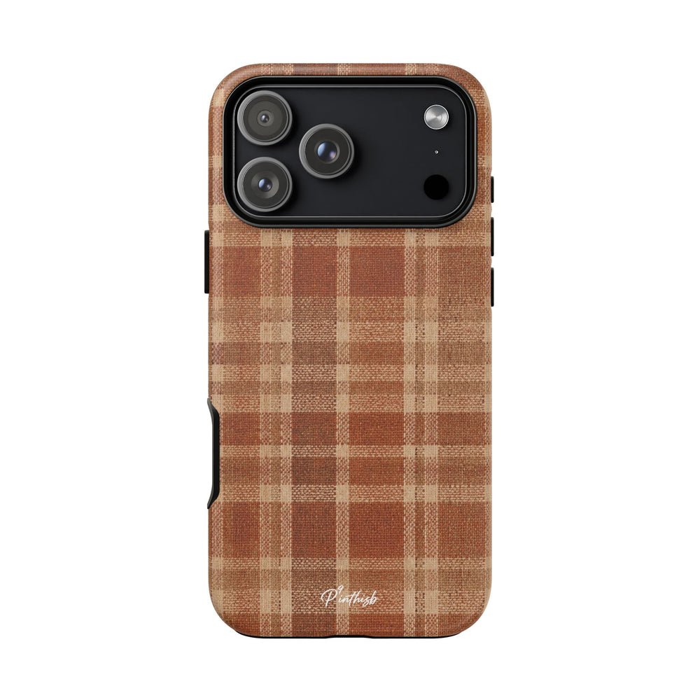 Rustic Brown Cozy Plaid Tough Case