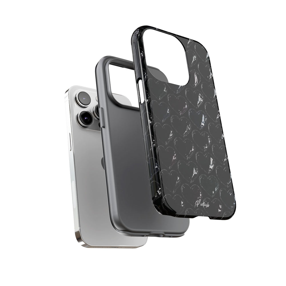Black Pop Hearts Tough Case
