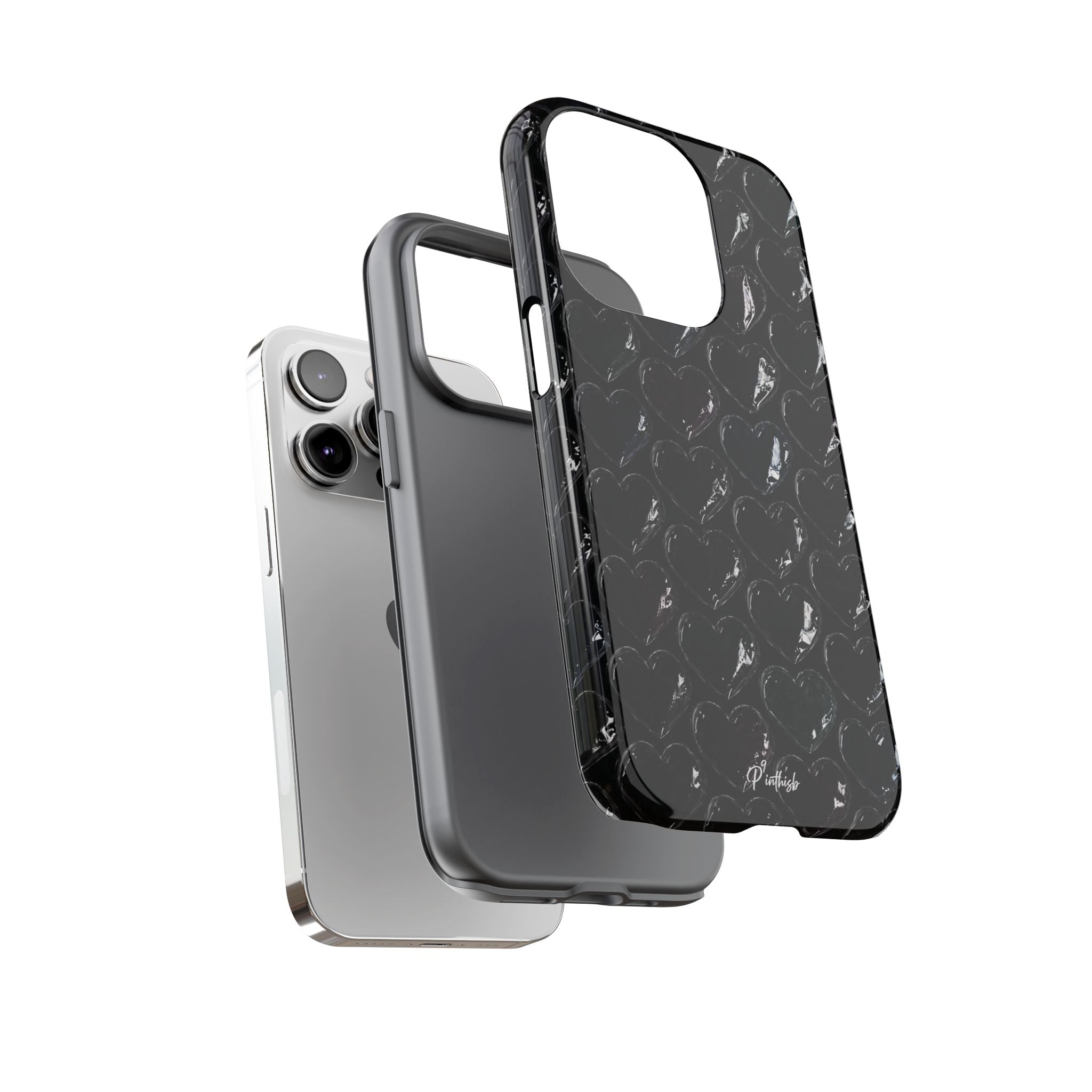 Black Pop Hearts Tough Case