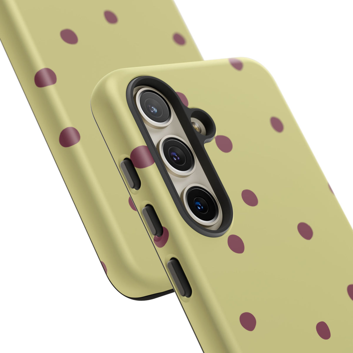Yellow & Burgundy Polka Dot Tough Phone Case