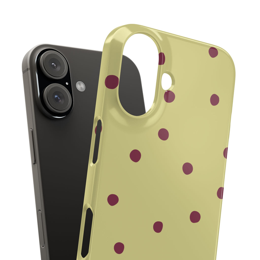 Yellow & Burgundy Polka Dot Snap Phone Case
