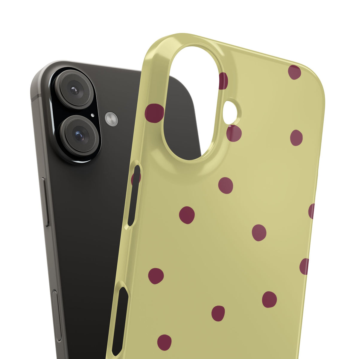 Yellow & Burgundy Polka Dot Snap Phone Case