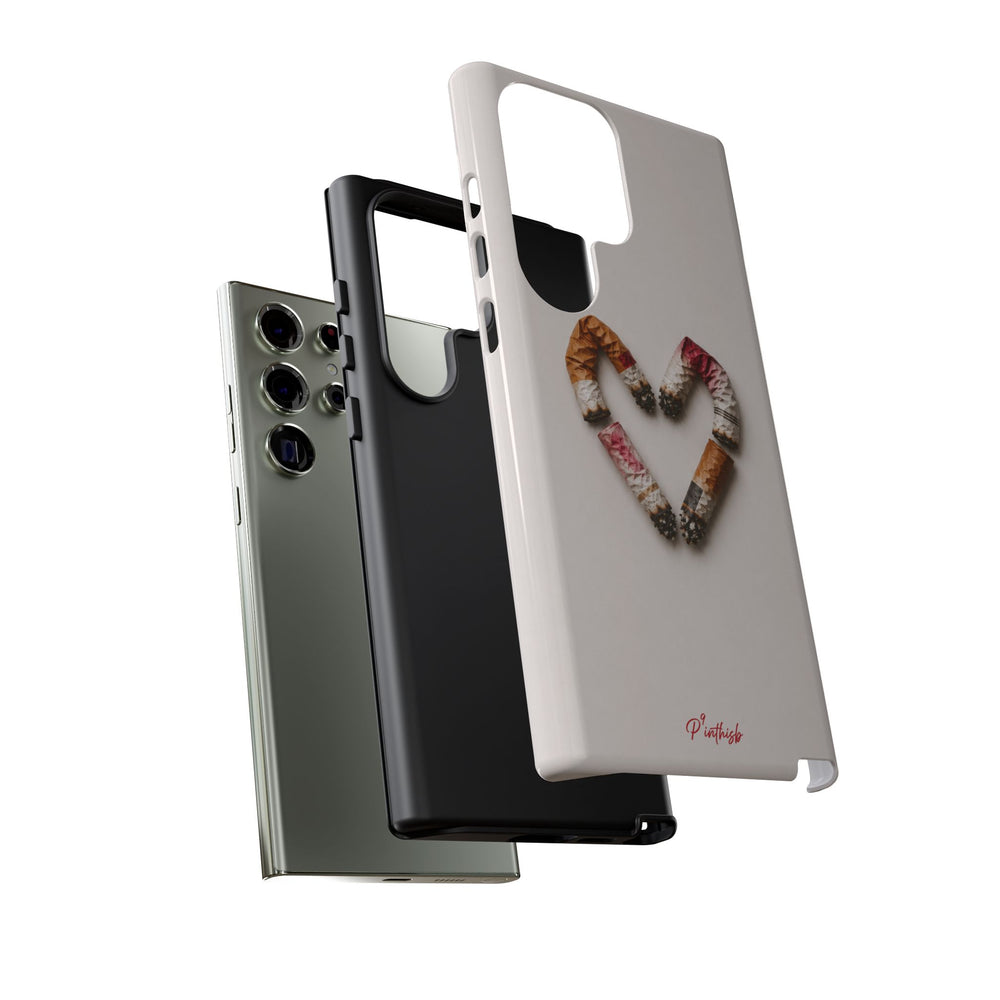 Cigarette Butts Heart Tough Case