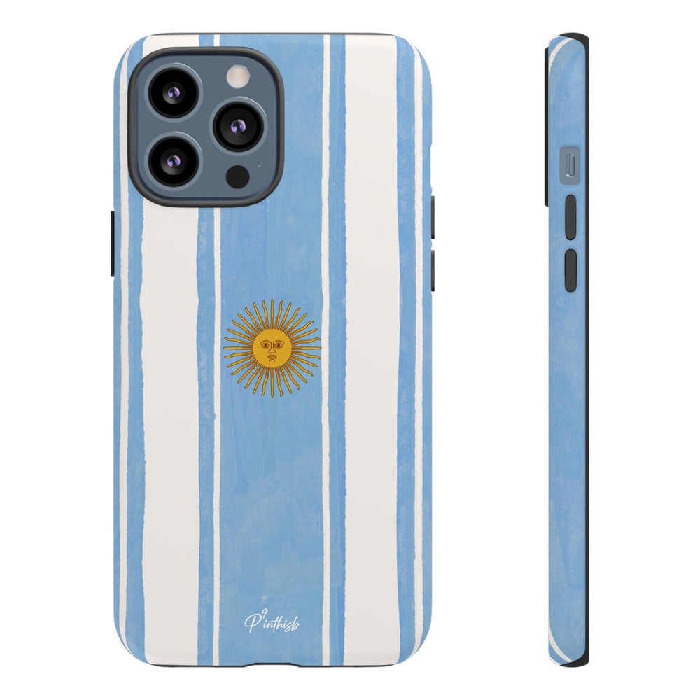 Argentina Flag Tough Phone Case – Blue White Striped Sun Protector