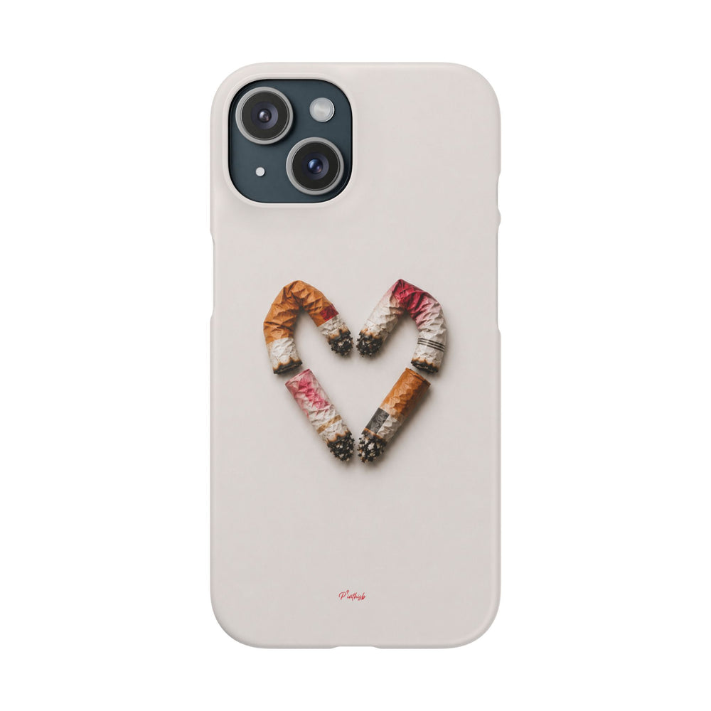 Cigarette Butts Heart Snap Case