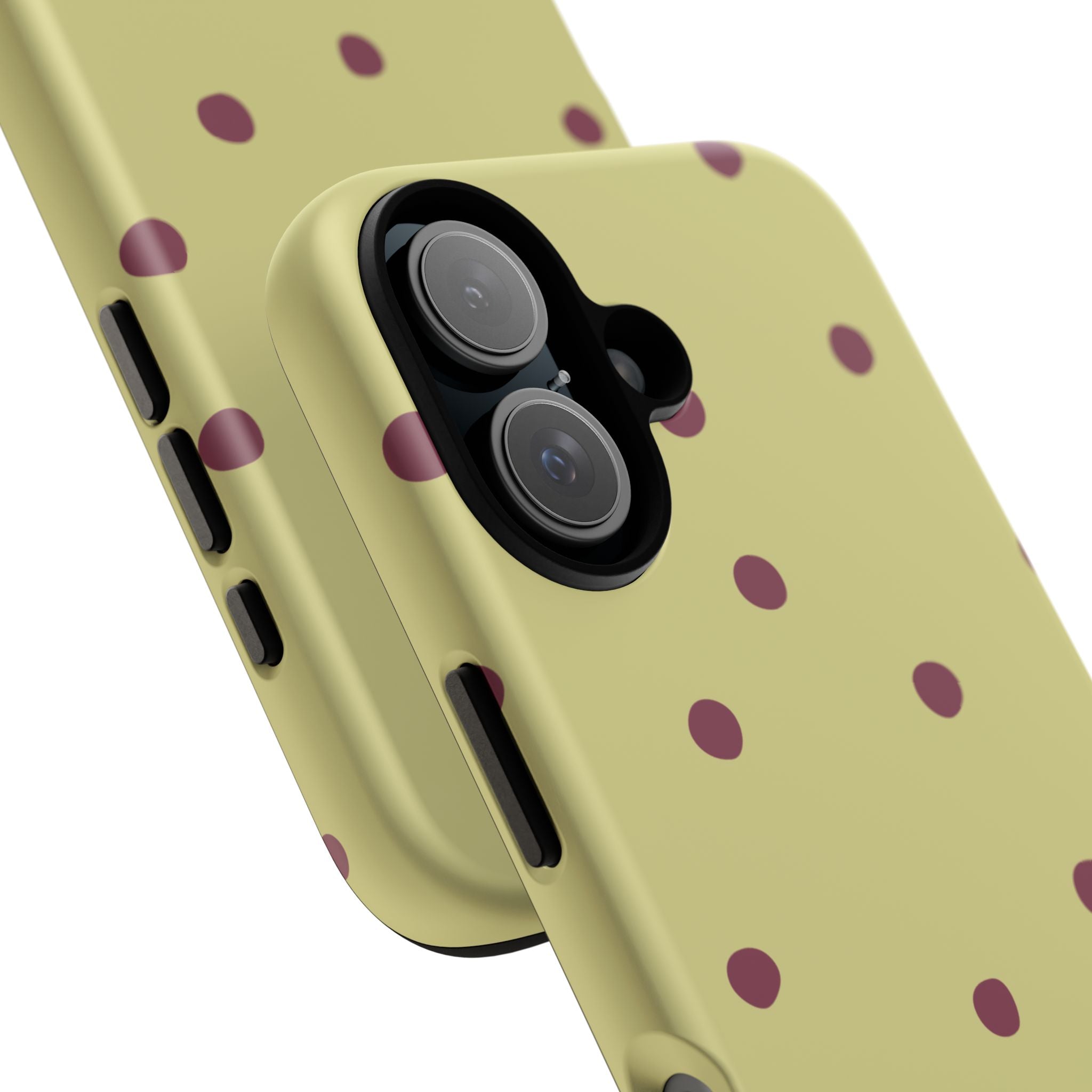 Yellow & Burgundy Polka Dot Tough Phone Case