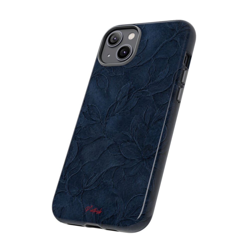 Navy Floral Textured Tough Case