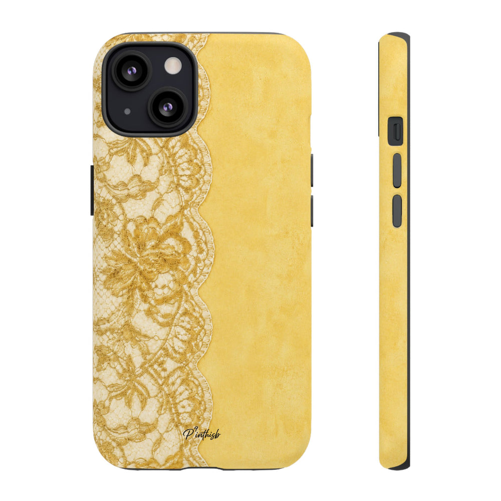 Yellow Vintage Lace Tough Case