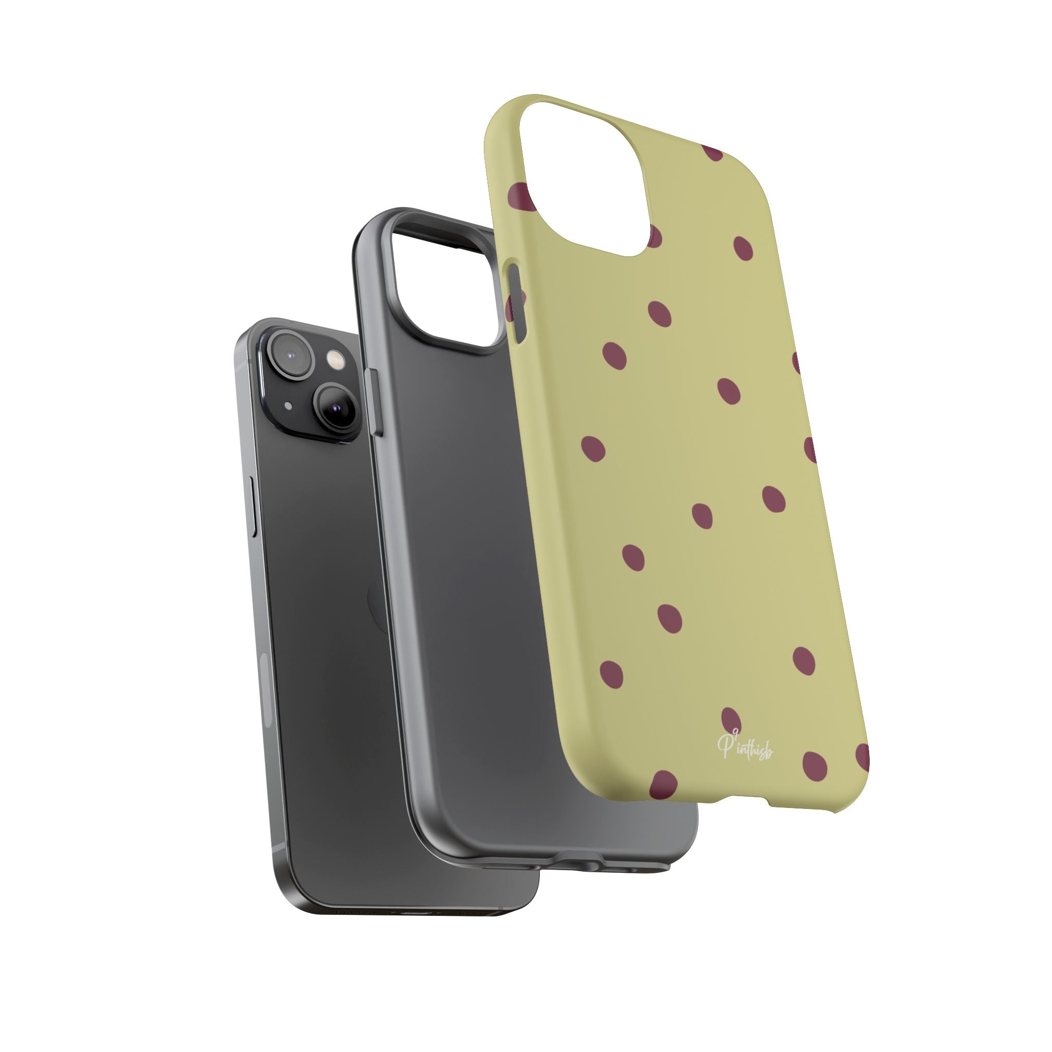 Yellow & Burgundy Polka Dot Tough Phone Case