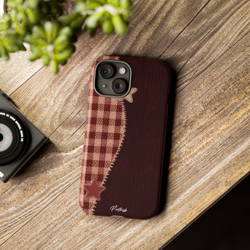 Rustic Plaid Stars Phone Case
