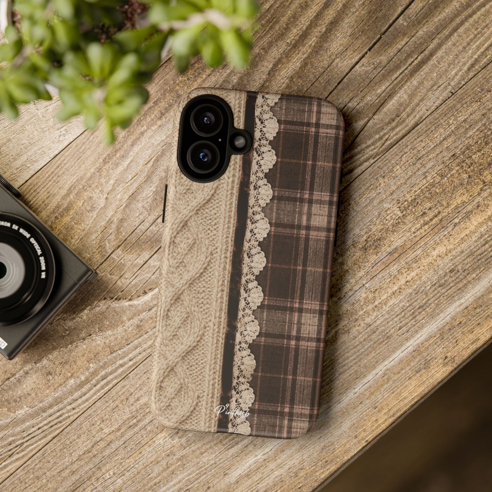 Cozy Plaid Knit Tough Phone Case