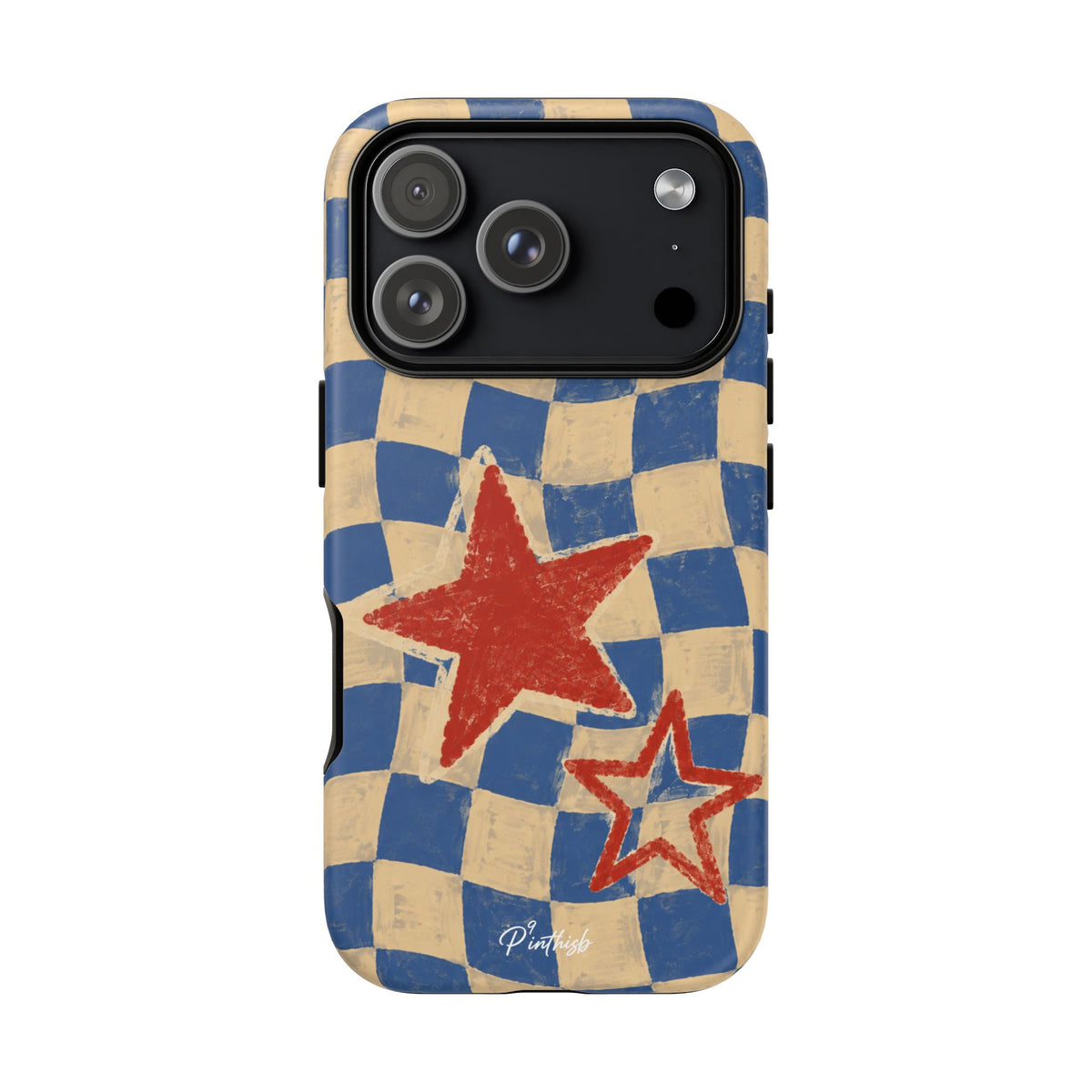 Blue & Cream Retro Star Phone Case