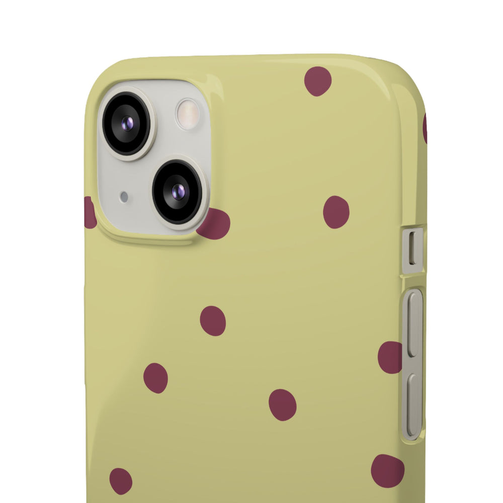 Yellow & Burgundy Polka Dot Snap Phone Case
