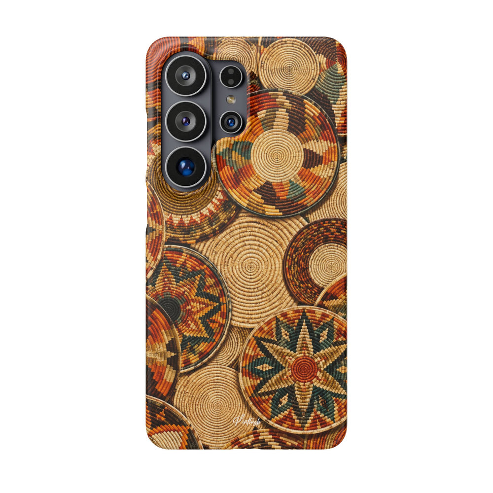 Bohemian Woven Basket Pattern Snap Case