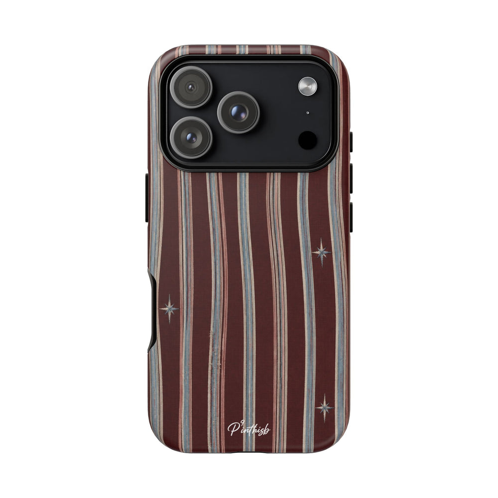 Retro Red & Cream with Star Accents Phone Case