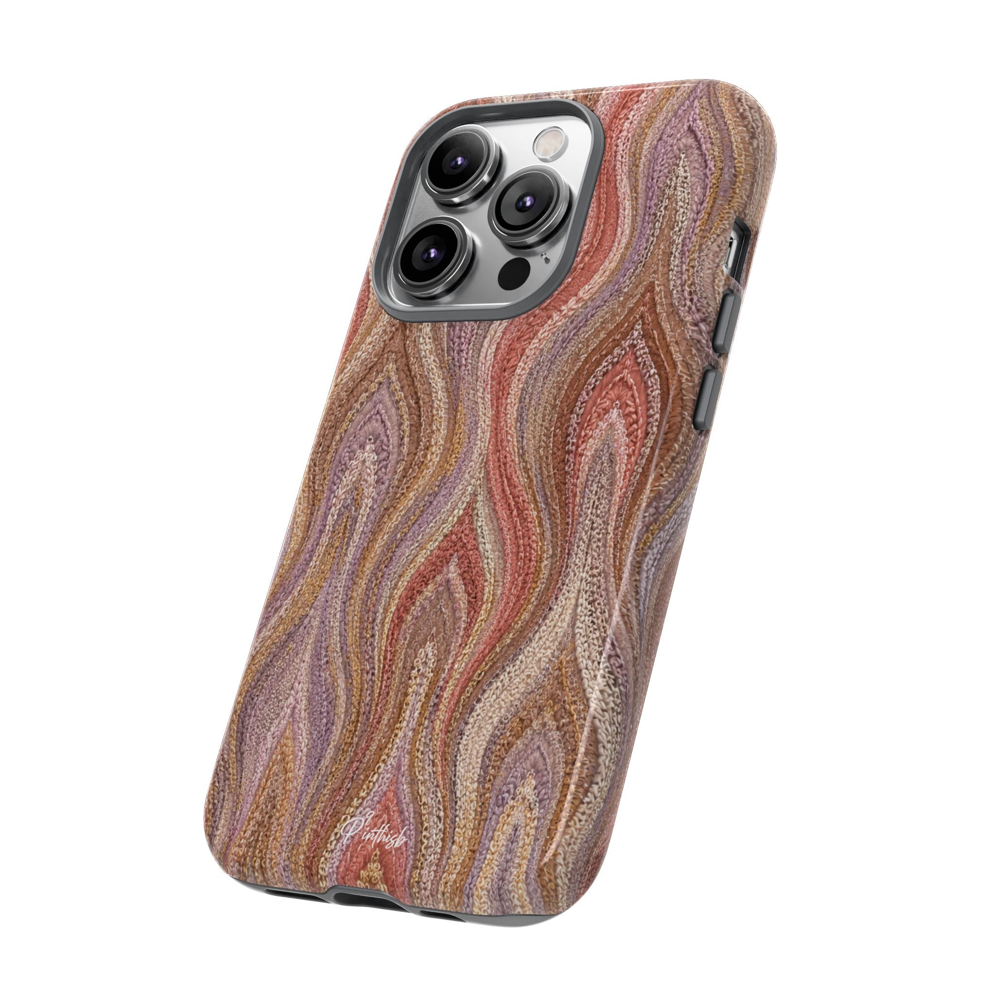 Wavy Peach & Mauve Tough Case
