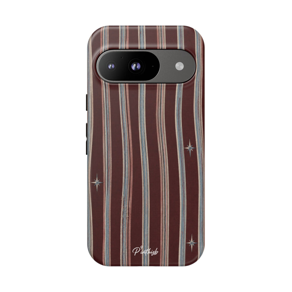 Retro Red & Cream with Star Accents Phone Case
