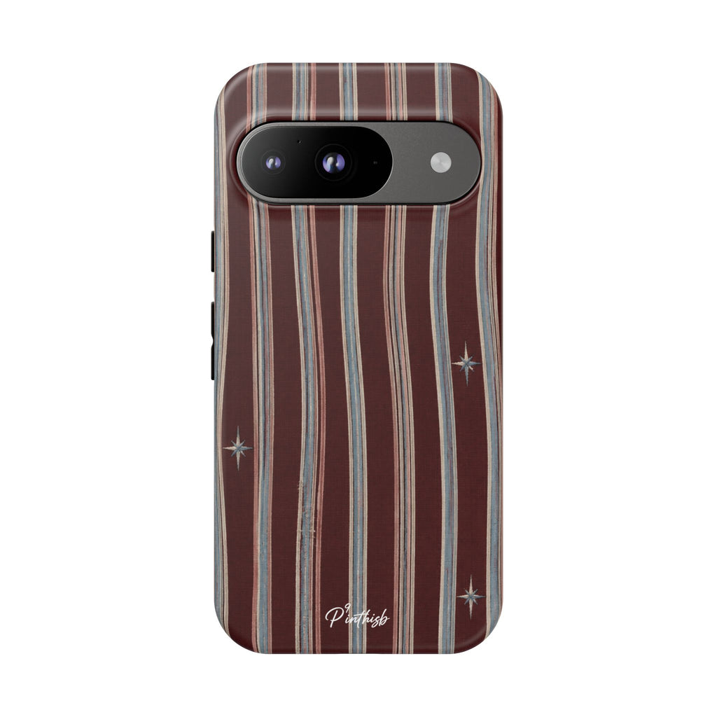 Retro Red & Cream with Star Accents Phone Case