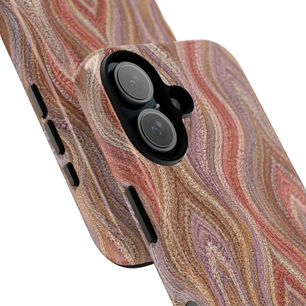 Wavy Peach & Mauve Tough Case