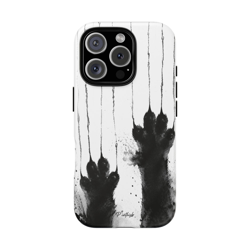 Black Ink Paw Print Tough Case