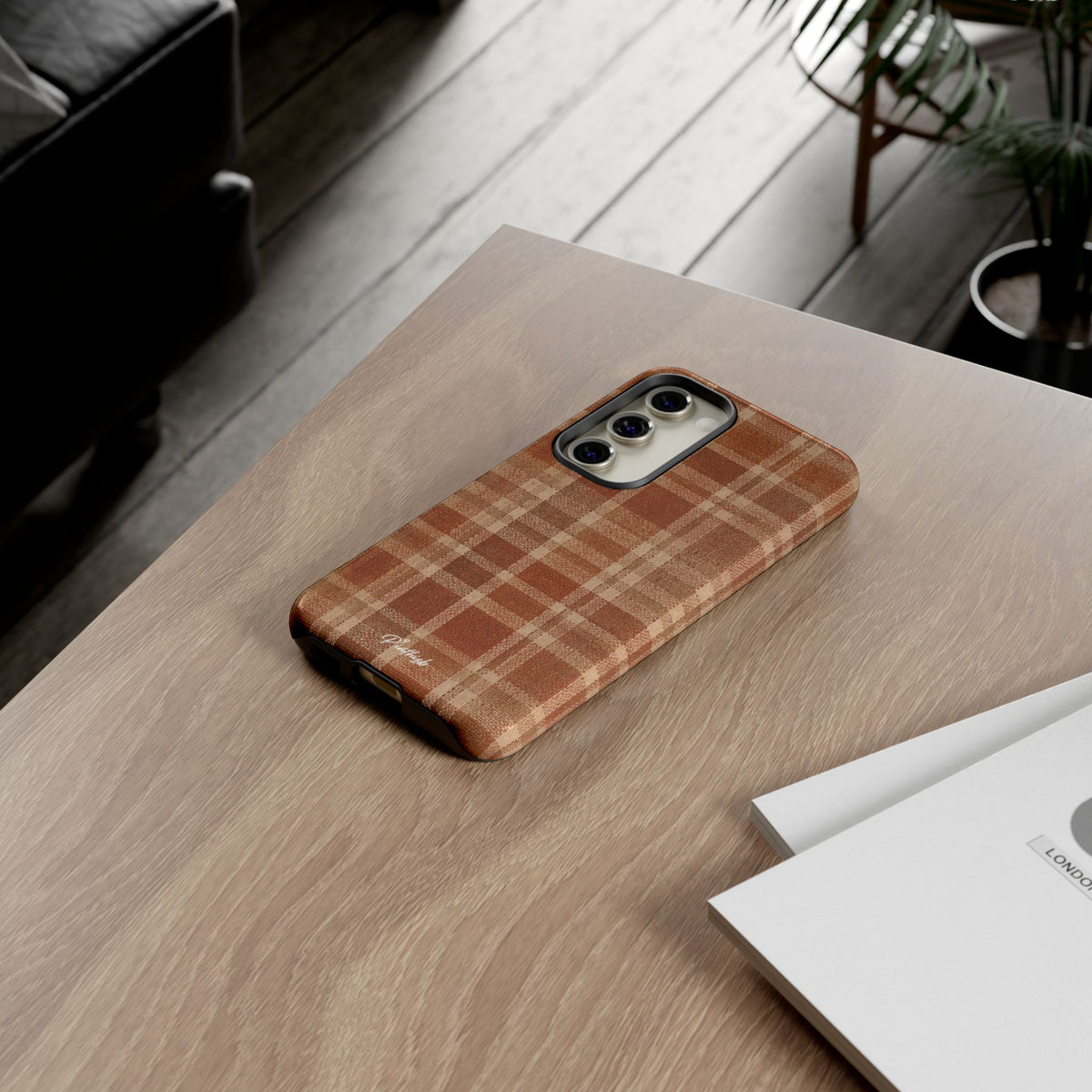 Rustic Brown Cozy Plaid Tough Case
