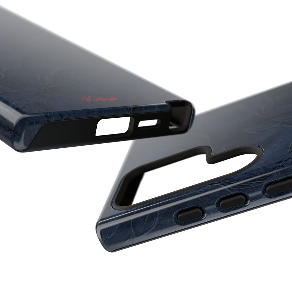 Navy Floral Textured Tough Case