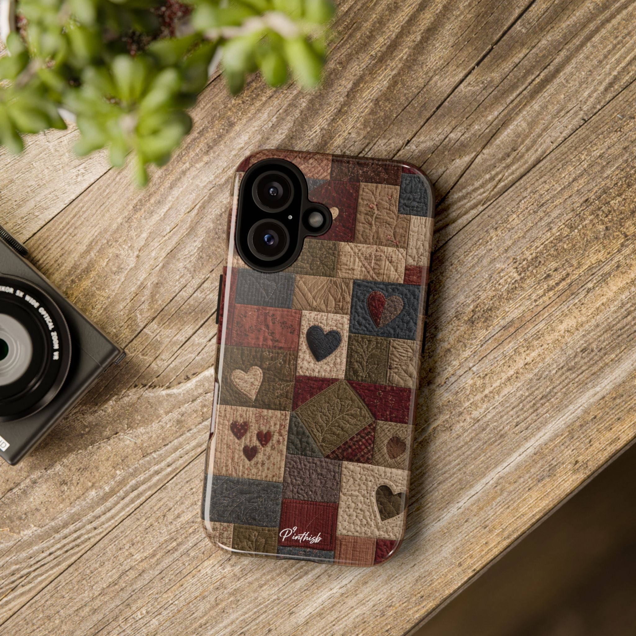 Patchwork Hearts Phone Case