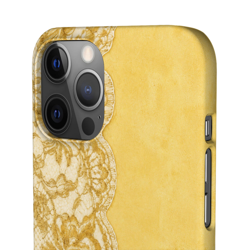 Yellow Vintage Lace Snap Case