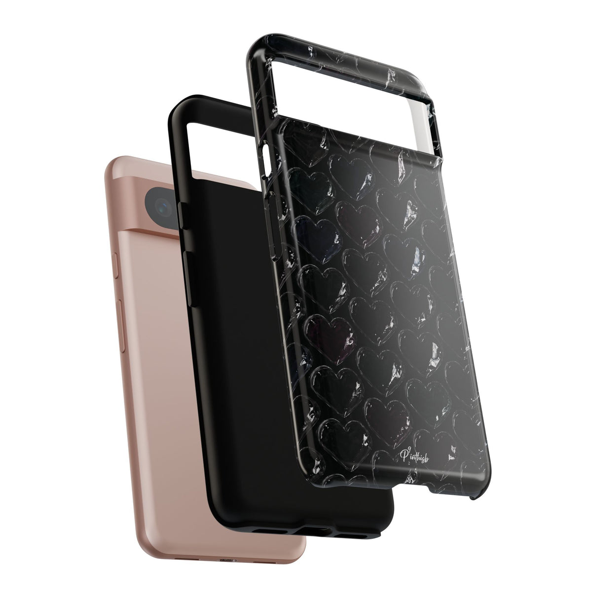 Black Pop Hearts Tough Case