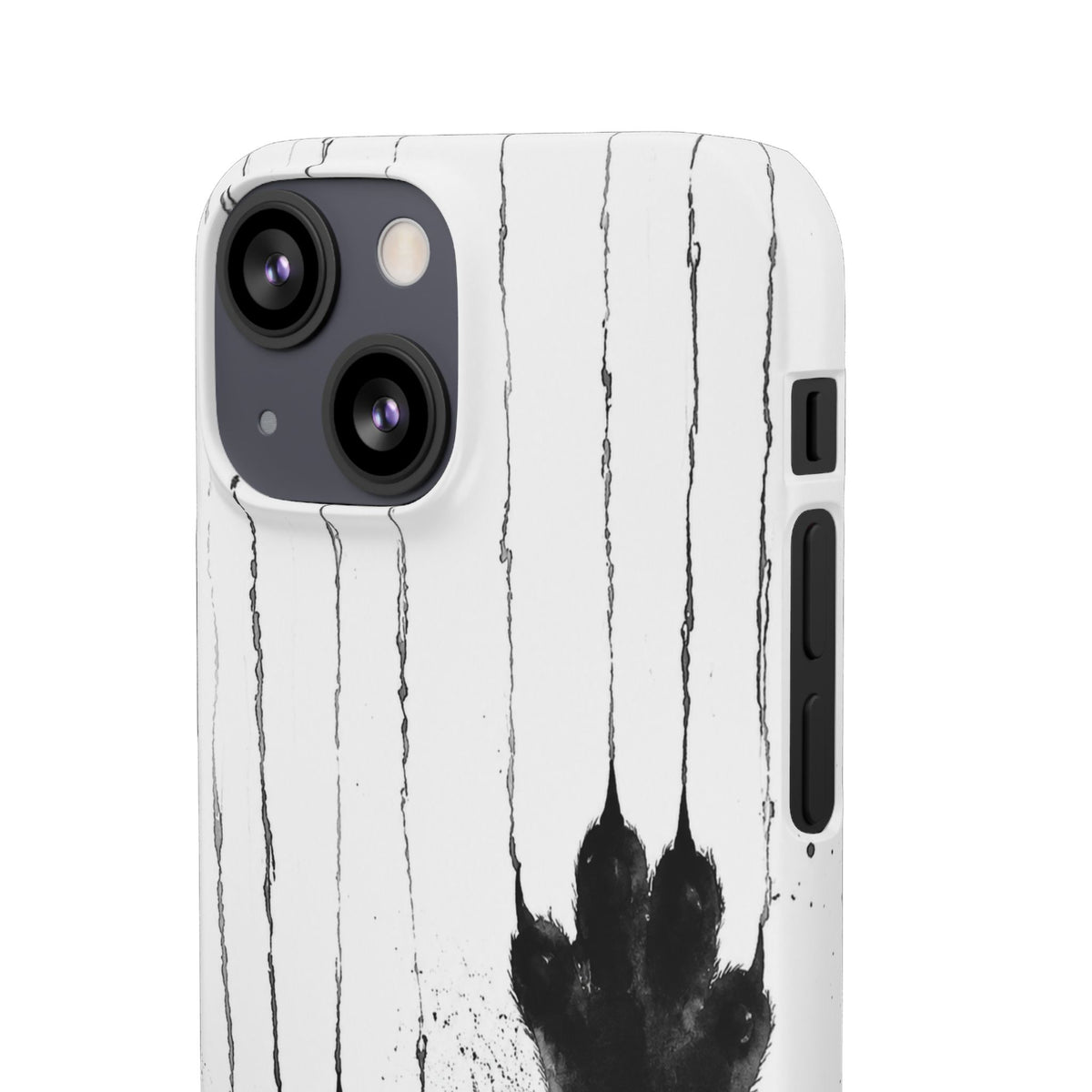 Black Ink Paw Print Snap Case