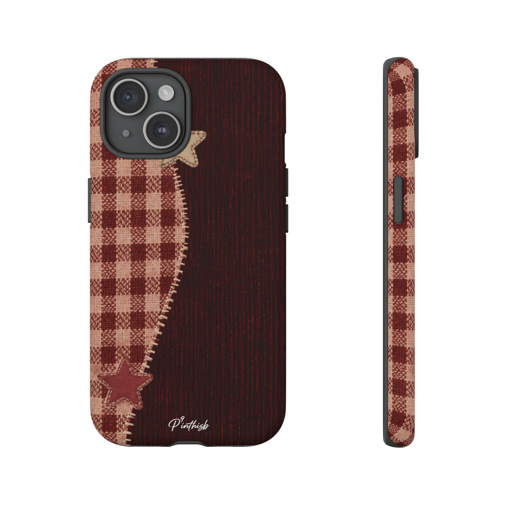 Rustic Plaid Stars Phone Case