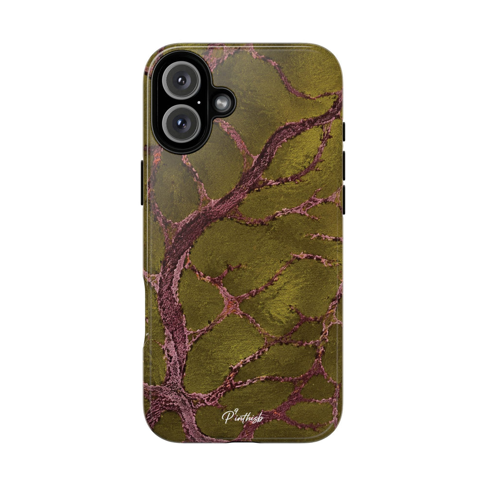 Olive & Rose Gold Tree Pattern Phone Case