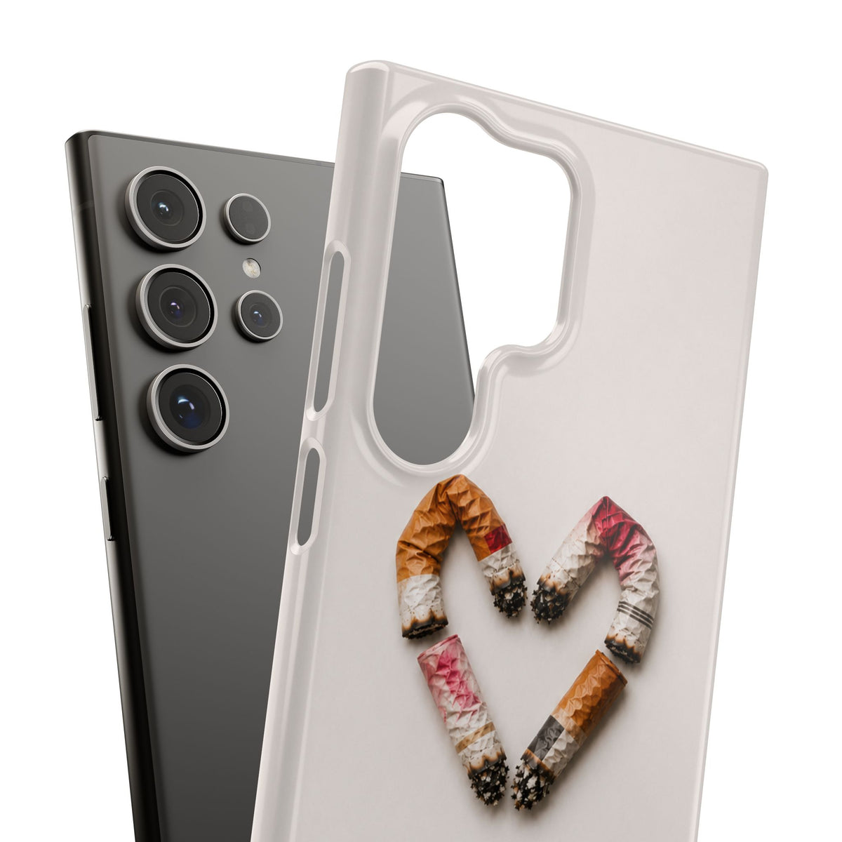 Cigarette Butts Heart Snap Case