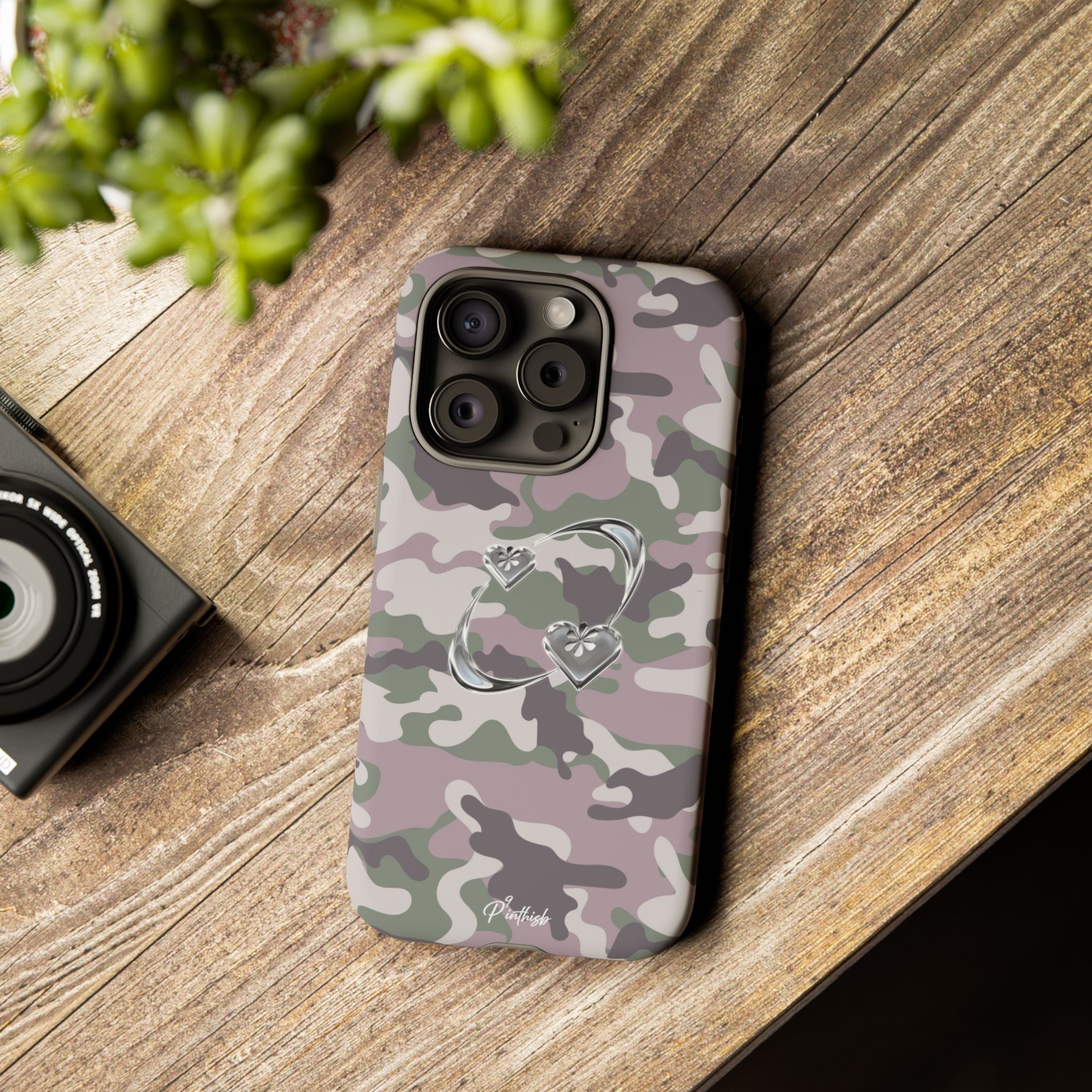 Camouflage Heart Tough Phone Case