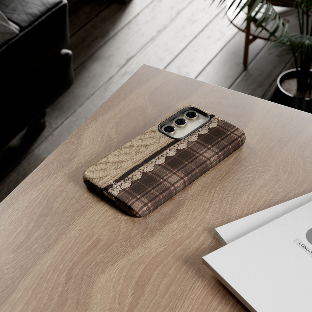 Cozy Plaid Knit Tough Phone Case