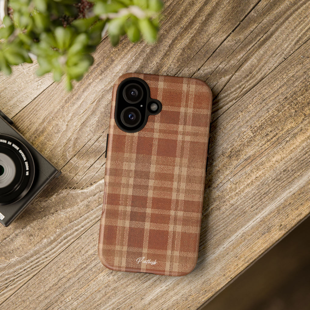 Rustic Brown Cozy Plaid Tough Case