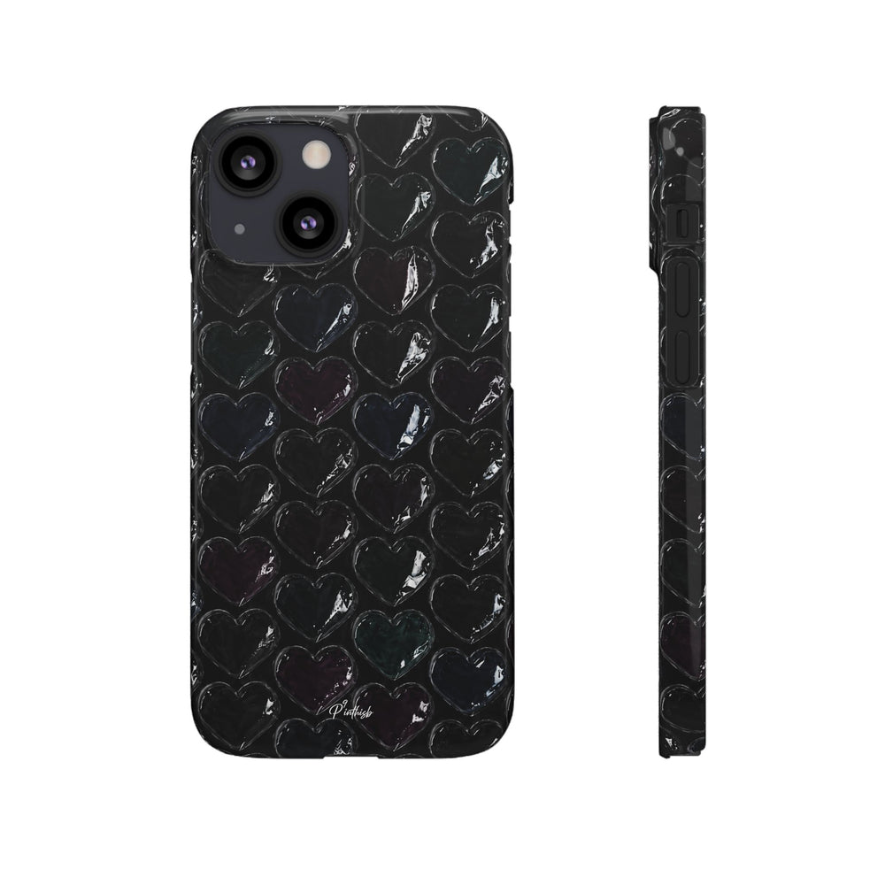 Black Pop Hearts Snap Case