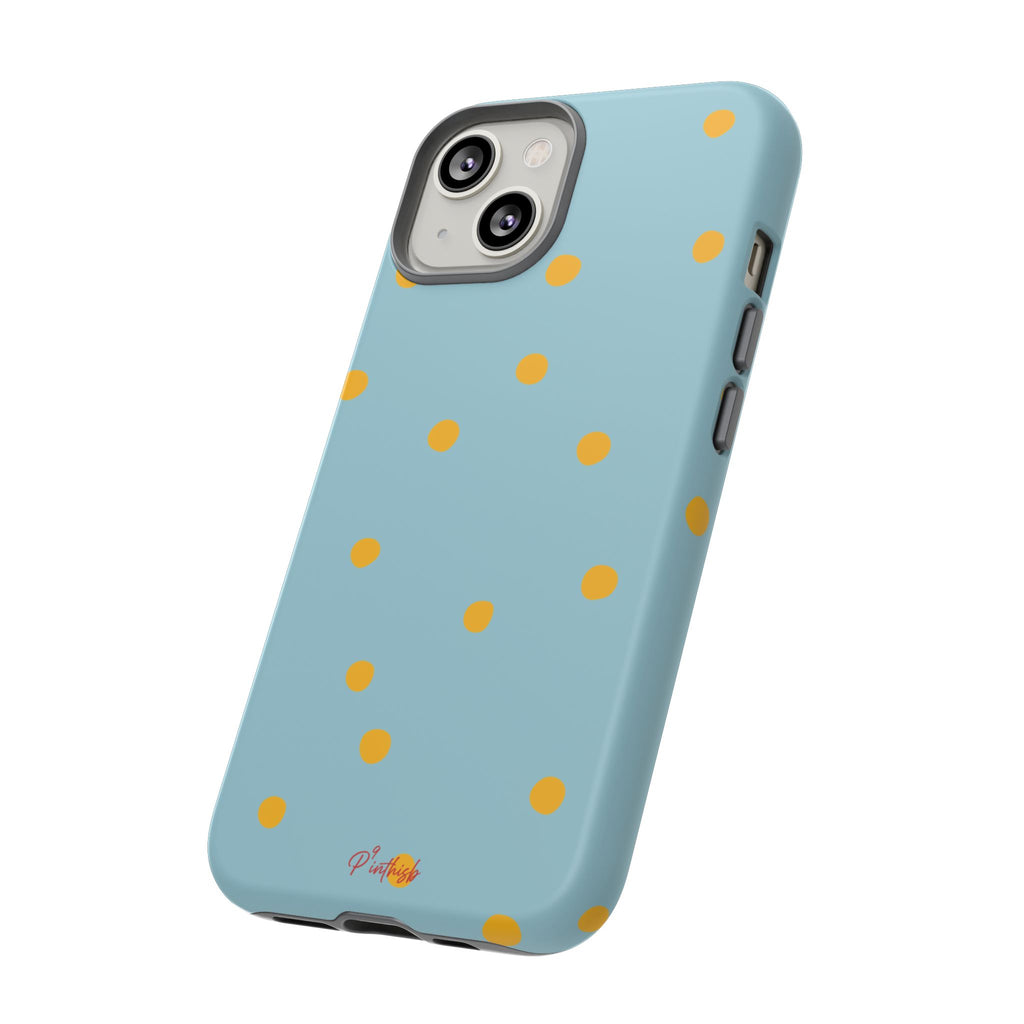 Blue & Yellow Polka Dot Tough Phone Case