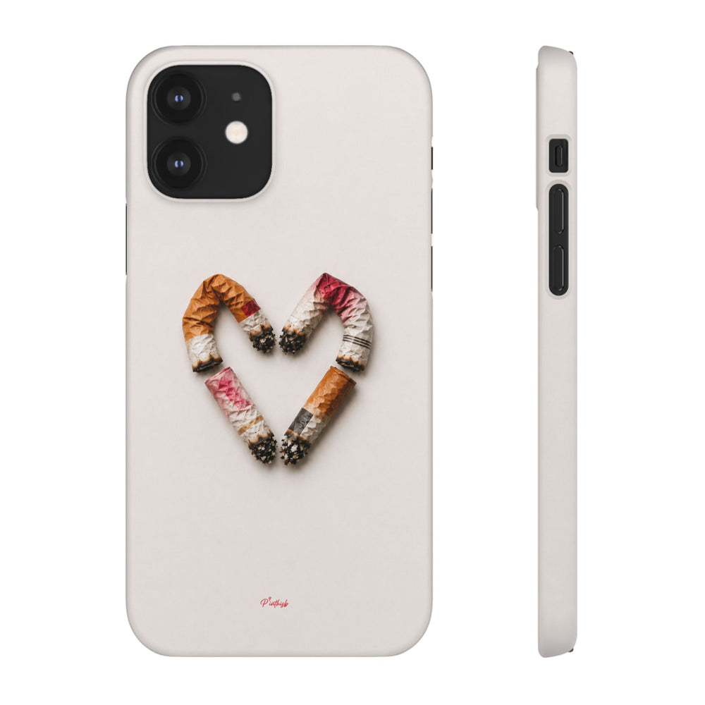 Cigarette Butts Heart Snap Case