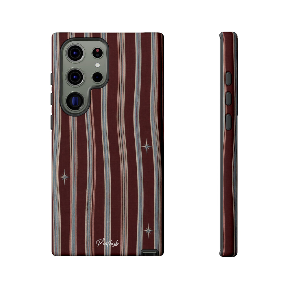 Retro Red & Cream with Star Accents Phone Case