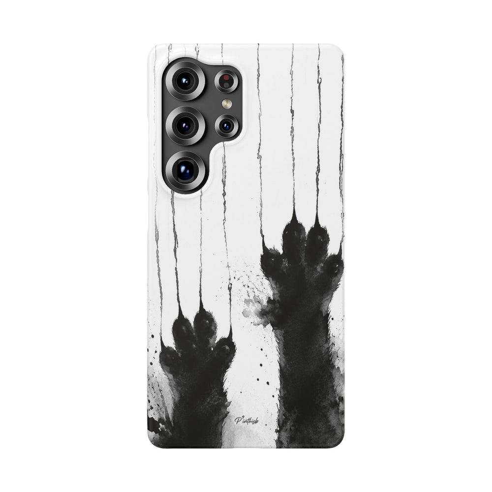 Black Ink Paw Print Snap Case