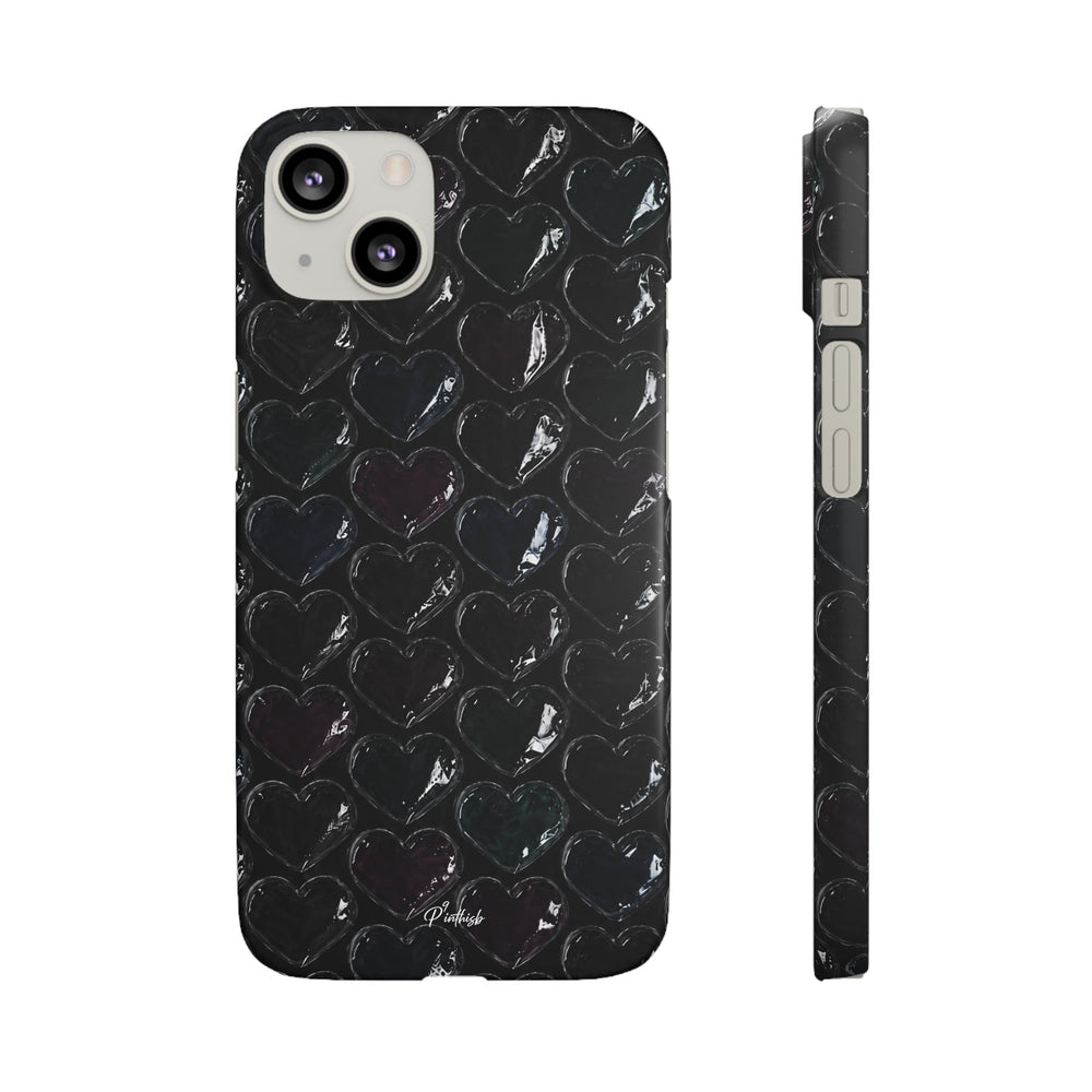 Black Pop Hearts Snap Case