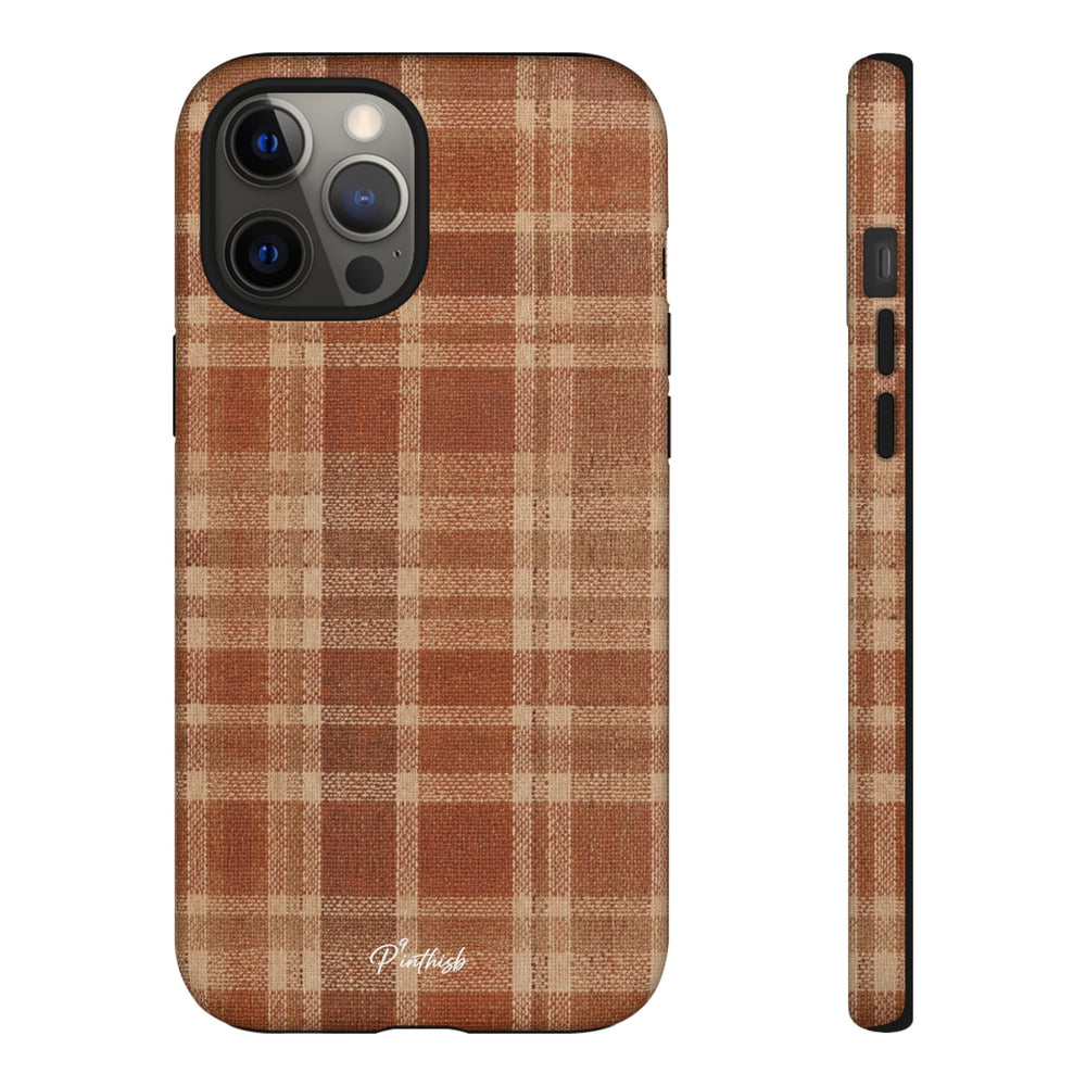 Rustic Brown Cozy Plaid Tough Case
